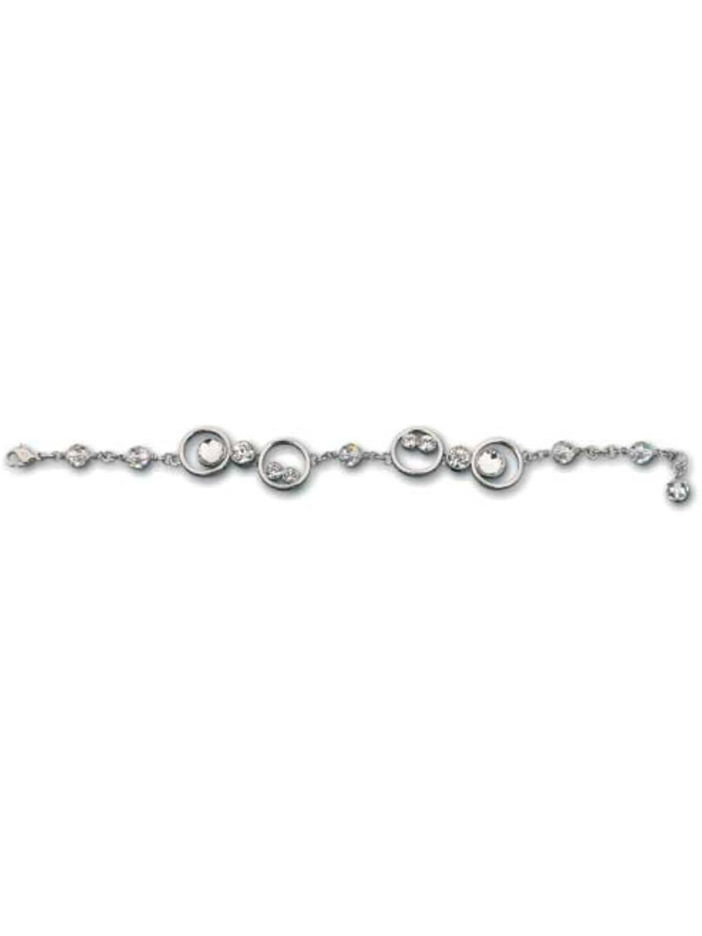 NWOT Swarovski Silver Crystal Circle Link Bracelet - Retired Design 869824